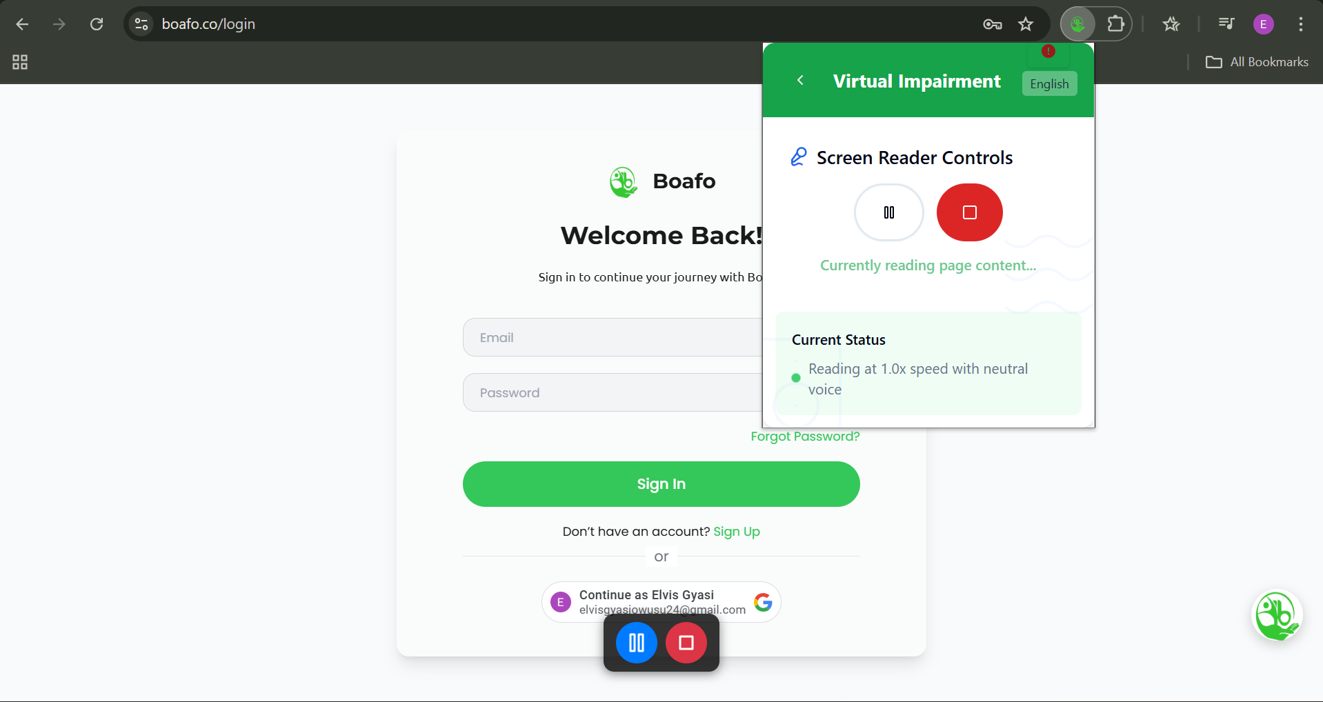 Boafo Chrome Extension