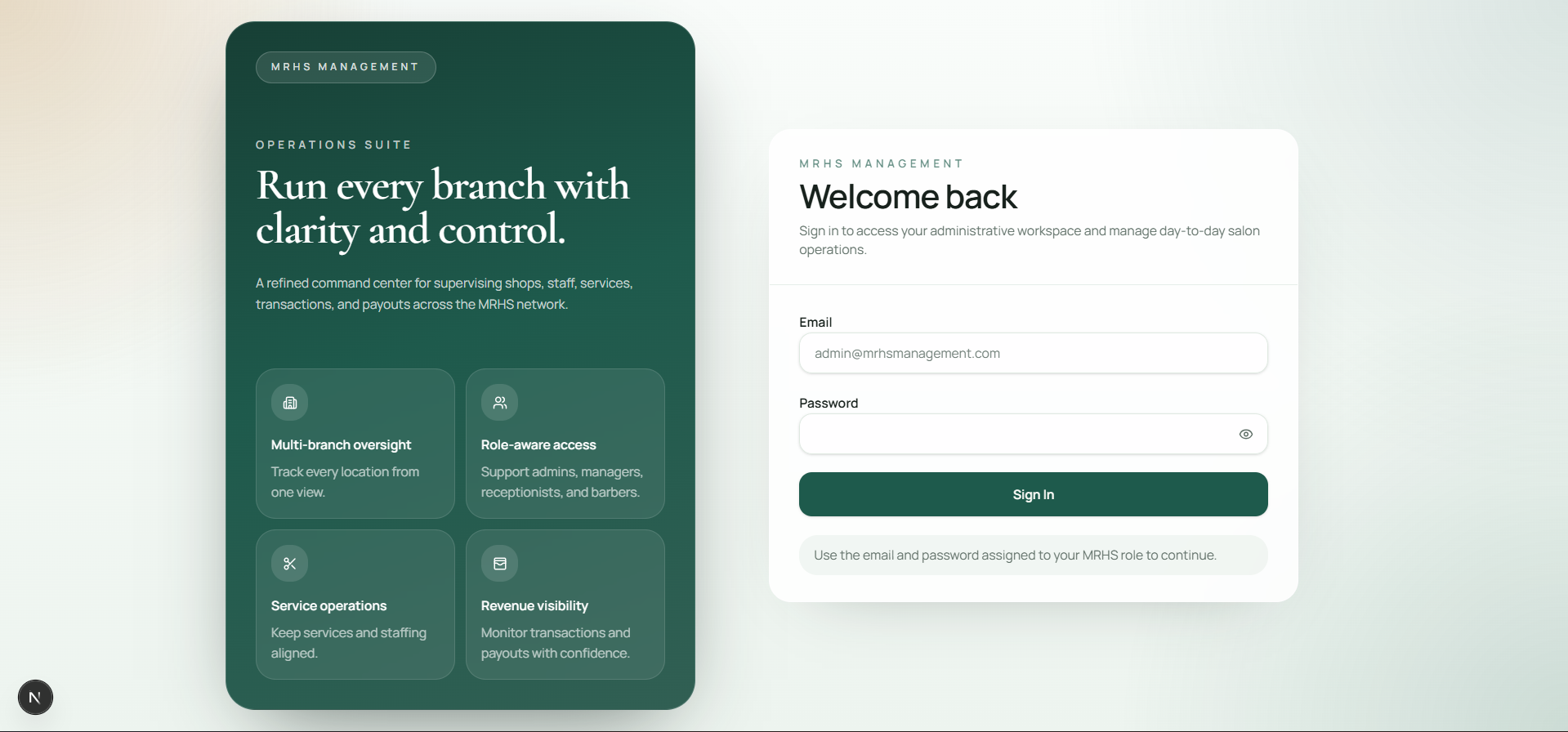 Mi Reina Management Portal — Multi-Branch Operations System